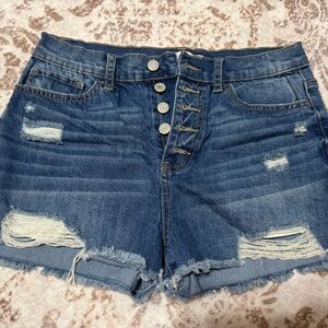 SO Blue Distressed Jean Shorts